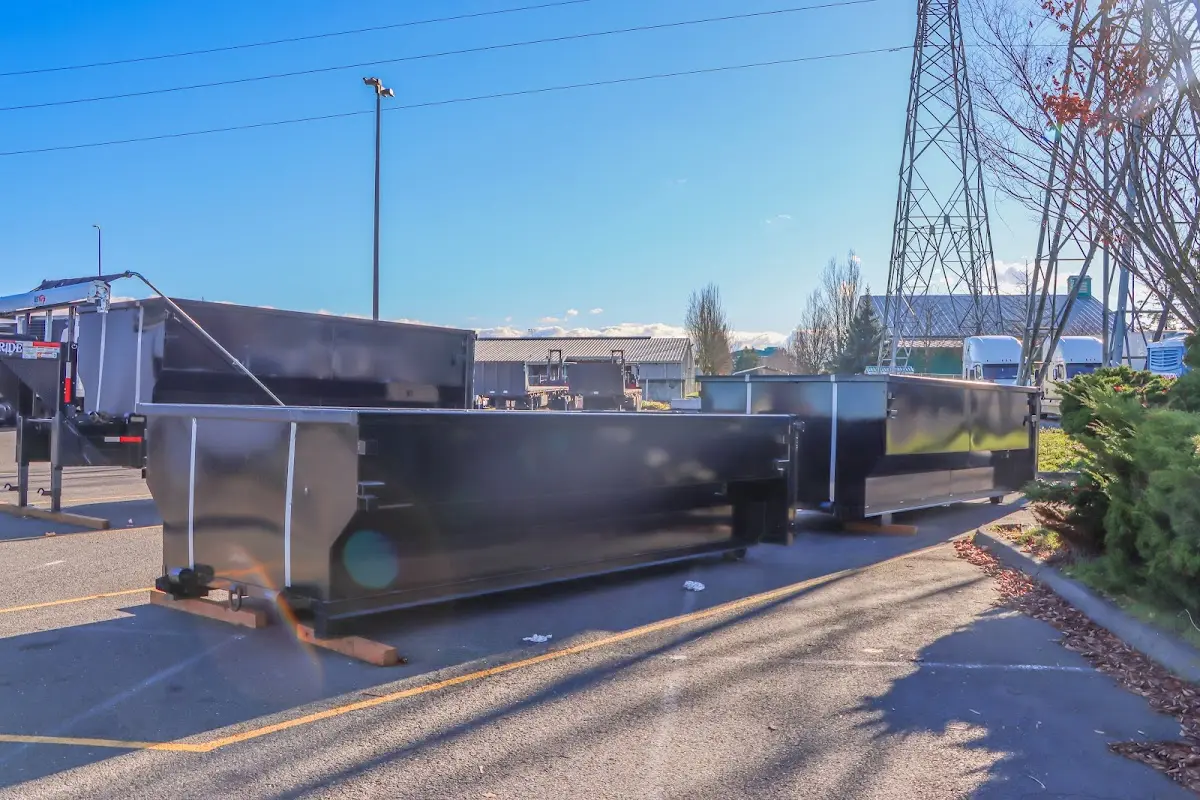 Roll-off dumpster ready for waste disposal at job site for 20 Yard Dumpster Rental in Bellflower